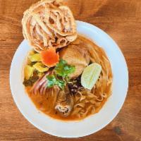 S-3 Khao Soi  · Steamed egg noodles in Northern Thai style curry, red onion, pickle cabbage, green onion, ci...