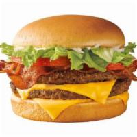 Super SONIC® Bacon Double Cheeseburger · Two quarter- pound 100% pure beef patties, Two slices of American cheese, lettuce, tomatoes,...