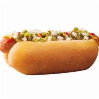 Extra Long All American Dog · The classic All American Dog. Our foot long hot dog served with Mustard, Ketchup, Relish, an...