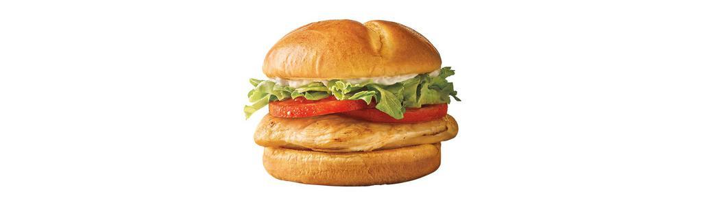 Grilled Chicken Sandwich · Grilled on a brioche bun, served with lettuce, tomato and mayo.