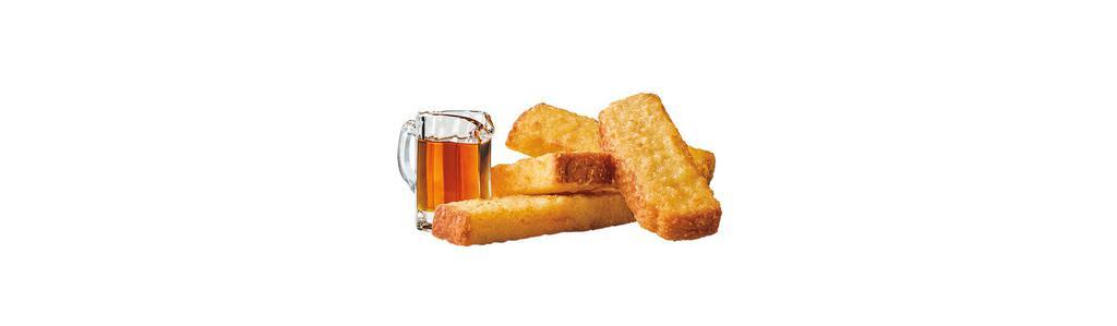 French Toast Sticks · Three's a crowd, and four is a delicious bundle of breakfast delight. At least when it comes to our thick, golden French Toast Sticks complete with maple-flavored syrup for dipping.