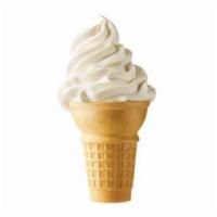 Vanilla Cone · Simple and sweet. Cold, creamy, real vanilla ice cream in a cone.