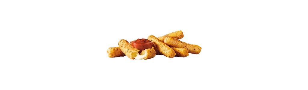 Mozzarella Sticks · Crispy on the outside , gooey on the inside. Melty real mozzarella cheese, breaded and fried to perfection. Served with marinara.