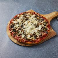 Mug's Monster Specialty Pizza · Any 5 ingredients of your choice over the whole pizza with extra, extra cheese.