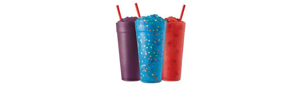 Famous Slush · So good, they're famous. That's probably all you need to know. Oh, and they are only at Sonic!