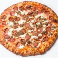 Meatballer™ Pizza · Tomato pizza sauce, Perri's famous pepperoni, meatball chunks, ricotta, mozzarella cheese an...