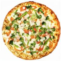 The Hollywood™ · White garlic sauce, sliced tomato, broccoli, onion, mozzarella cheese and pecorino Romano. 