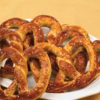 Brewery Pretzels · Giant, freshly baked pretzel served with cheese sauce.