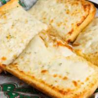 Garlic Cheese Bread · A 6 inch loaf of our home made Italian bread, halved, with garlic butter, and melted mozzare...
