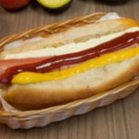 Plain Hot Dog · Sausage, mayonnaise, ketchup, and mustard.