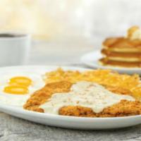 1/2 lb. Chicken Fried Steak and Eggs · Smothered in savory country sausage gravy. Served with 2 eggs any style, 3 made‑from‑scratch...
