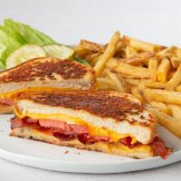 Grown-Up Grilled Cheese · American, cheddar, Monterey Jack, and mozzarella cheeses, cherrywood-smoked bacon and grille...