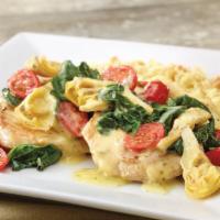 Lemon Artichoke Chicken · Grilled chicken breast with artichokes, sauteed spinach, tomatoes, and lemon butter sauce.  ...