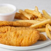 Kid's Clucker Dunkers · Grilled or crispy chicken tenders served with Ranch dressing.