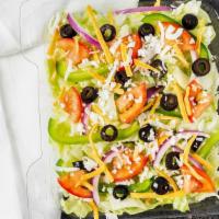 Garden Salad · Iceberg lettuce, bell peppers, black olives, red onions, fresh Roma tomatoes, cheddar cheese...