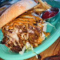 Pulled Pork Torta · Pulled pork shoulder, black beans, jack cheese, lettuce, tomatoes, ancho aioli and toasted c...