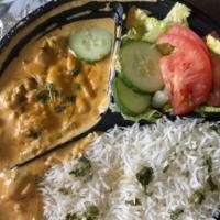 Butter Chicken and Basmati Rice Platter · 