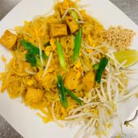 101. Pad Thai  · Choice of chicken, shrimp or tofu, stir-fried rice noodles mixed with bean sprout, onions, a...