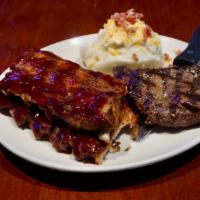 Sirloin & Ribs Combo · Our tender 7 oz. center-cut sirloin teamed up with a full rack of baby back ribs.  Add extra...