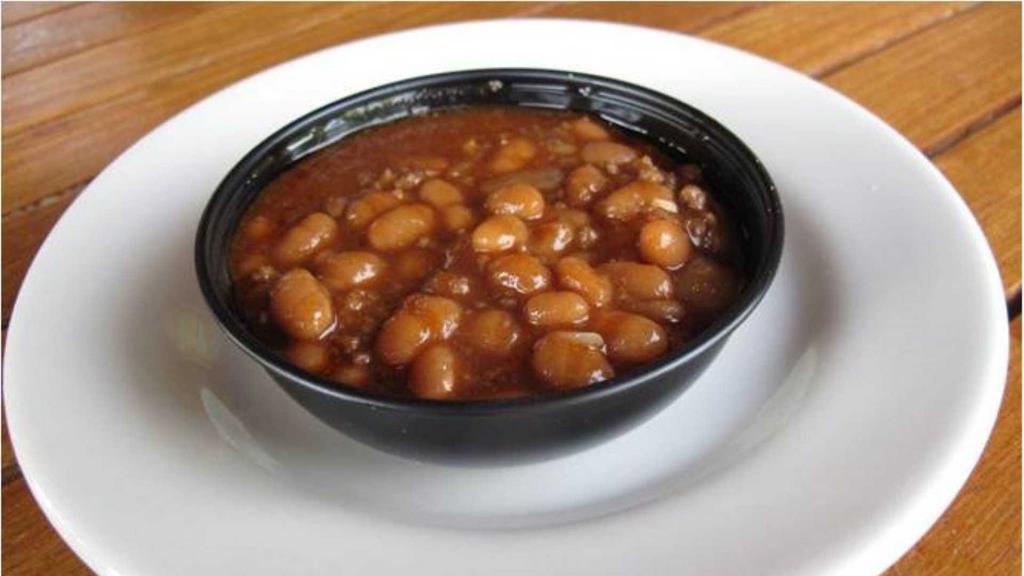 Baked Beans · Our homemade baked beans are prepared in our scratch-made kitchen with fresh beef, brown sugar and a touch of BBQ sauce. The flavor is amazing!