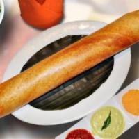 Mysore Dosa · From the Coromandel Coast. A paper-thin rice and lentil crepe stuffed with spiced potatoes a...
