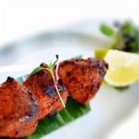 Angare Badak · Duck breast marinated with yogurt, spices and grilled in tandoor. 
Has cashew nuts 
