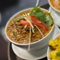 Dal Makhani · An authentic Punjabi lentil dish medley of kidney beans, black beans, split peas and green m...