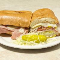Italian Sandwich · Ham, cotto salami, mortadella, dry salami and provolone. Comes with lettuce, mayonnaise, red...