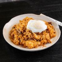 Kimchi Fried Rice · Korean style stir-fried rice with kimchi and your choice of meat. Gluten free.