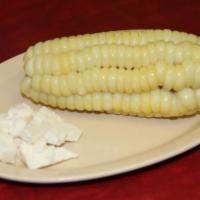 Choclo with cheese  · Peruvian corn served with cheese