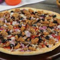 3 Idiots Twist Pizza · This pizza has our signature creamy garlic sauce, fresh diced mozzarella cheese, All-Natural...