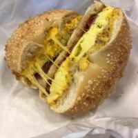 Egg and Cheese Bagel · Add avocado for an additional charge.
