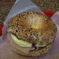 Egg Deluxe Bagel · Scrambled eggs, spinach, mushroom, and ham. Add avocado for an additional charge.