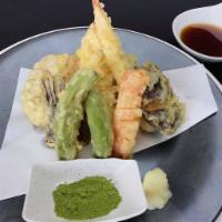Tempura Combo · Lightly-battered, tempura-fried shrimp (5pcs) & seasonal vegetables served with tempura sauc...