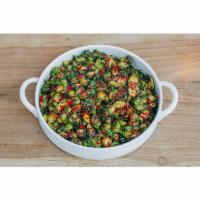 Brussels Sprouts (serves 4) · Brussels Sprouts with Toasted Sesame Oil,
Lime, Cilantro, Garlic, Red Fresno Chiles (serves...