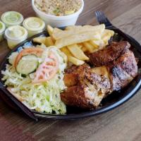 Gio's Chicken Platters · 1/2 chicken with 3 side orders and 1 can of soda.