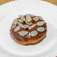 Cake donut with chocolate and almond · 