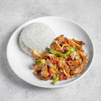 14. Mongolian Beef with Rice · 