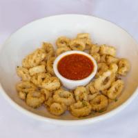 Calamari · Choice of fried or sauteed calamari. Served with marinara sauce.