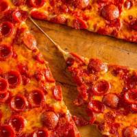 Pepperoni Pie · Olive Oil, Plum Tomato Sauce, Pepperoni and Blend of Cheeses.