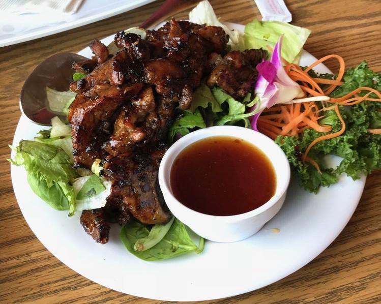 BBQ Honey Pork a la Carte · Seasoning grilled pork with honey and Thai seasoning served with sweet and sour sauce.