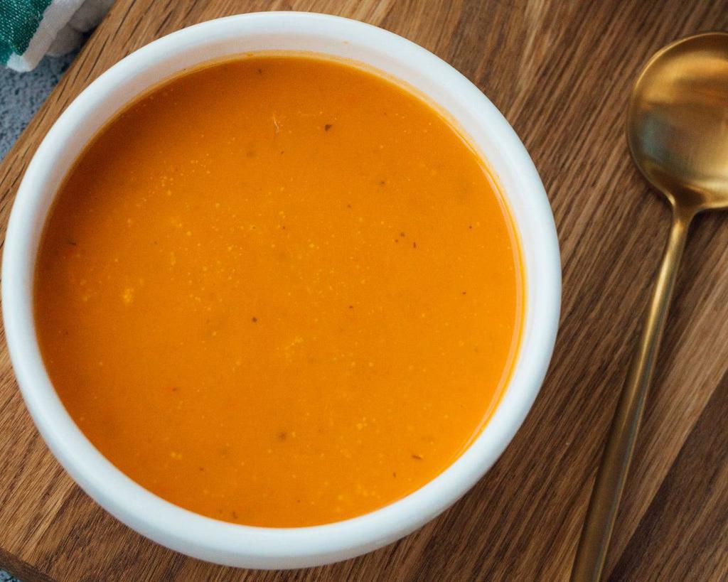Soup · Butternut squash, roasted red pepper and tomato.