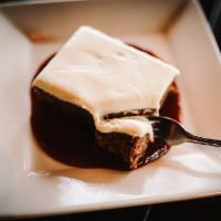 Carrot Cake · Cream cheese frosting, salted caramel sauce.
