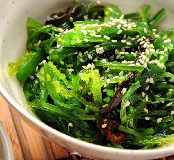 5. Seaweed Salad · Fresh seaweed and sesame with spicy vinegar dressing.