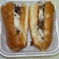Philly Cheese Steak Sandwich · Cheese, onions, mushrooms, bell peppers. 12