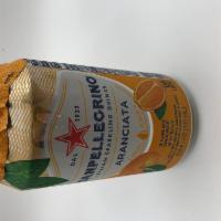 Orange juice San pellegrino · sparklin orange juice can