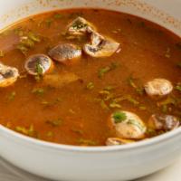 Tom Yum Seafood Soup · Savory soup with mixed seafood. Hot and sour soup.