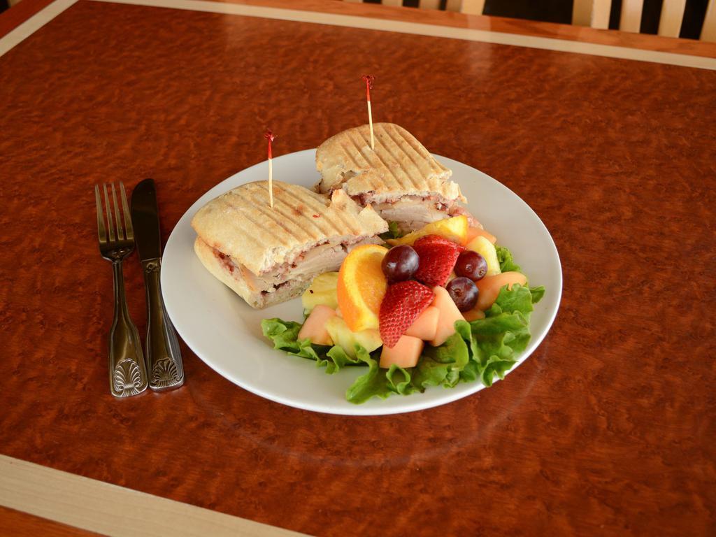 Turkey and Cranberry Panini Lunch  · Served with cream cheese.