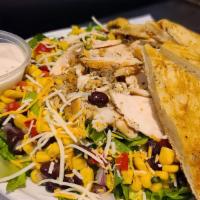 Southwest Salad · Grilled Chicken Breast (4oz), Black bean and Corn salsa, Cheddar/Jack Cheese mix, Romaine le...