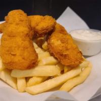 Chicken Tenders and Fries · Three Chicken tenders, French Fries and side of Ranch. 